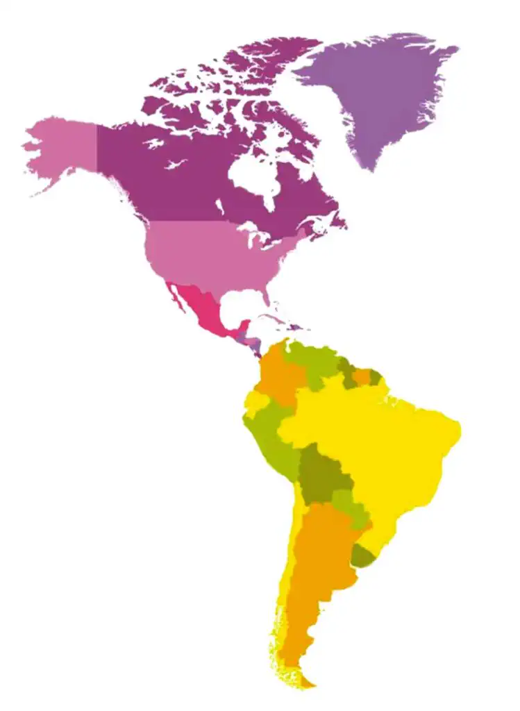 North and South America